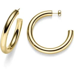 Paar Ohrringe Creolen-Stecker 55x7mm aus 585 Gold Gelbgold groß schlicht rund