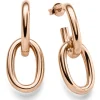 Paar Ohrringe Creolen-Stecker 35x14,2mm Ohrschmuck oval 585 Gold Rotgold