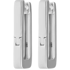 Paar Ohrringe Creolen Viereck kantig Ohrschmuck aus 925 Silber 16,5x2,2mm