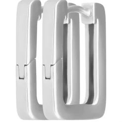 Paar Ohrringe Creolen Viereck kantig Ohrschmuck aus 925 Silber 16,5x2,2mm