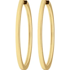 Paar Ohrringe Creolen vierkant Ohrschmuck aus 333 Gold Gelbgold 38x2,5mm