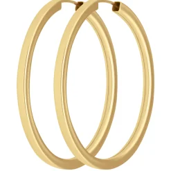 Paar Ohrringe Creolen vierkant Ohrschmuck aus 333 Gold Gelbgold 38x2,5mm