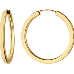 Paar Ohrringe Creolen vierkant Ohrschmuck aus 333 Gold Gelbgold 29x2,5mm