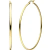 Paar Ohrringe Creolen 60x2mm aus Edelstahl gold-farben rund glänzend
