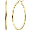 Paar Ohrringe Creolen 40x2mm aus Edelstahl gold-farben rund glänzend