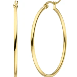 Paar Ohrringe Creolen 40x2mm aus Edelstahl gold-farben rund glänzend