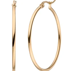 Paar Ohrringe Creolen 40x2mm aus Edelstahl rotgold-farben rund glänzend