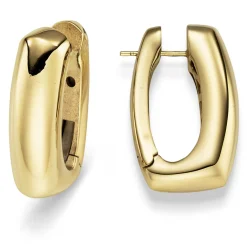 Paar Ohrringe Creolen 28x17,5mm aus 585 Gold Gelbgold glänzend
