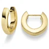 Paar Ohrringe Creolen 19x4mm aus 585 Gold Gelbgold 4-kant flach schlicht poliert