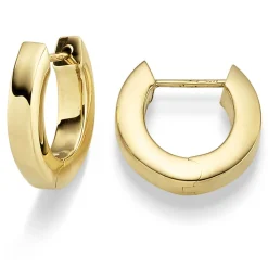 Paar Ohrringe Creolen 19x4mm aus 585 Gold Gelbgold 4-kant flach schlicht poliert