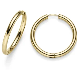 Paar Ohrringe Creolen 30x3mm aus 585 Gold Gelbgold rund glänzend