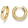 Paar Ohrringe Creolen 25x5mm aus 585 Gold Gelbgold rund glänzend schlicht