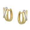 Paar Ohrringe Creolen 15x7mm aus 9Kt 375 Gold Gelbgold bicolor teilrhodiniert