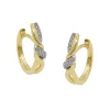 Paar Ohrringe Creolen 18x4mm überkreuzt Zirkonia 9Kt 375 Gold Gelbgold