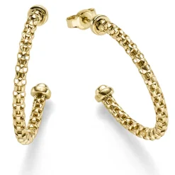 Paar Ohrringe Creolen 30x3mm Halbcreolen aus 585 Gold Gelbgold Ohrschmuck