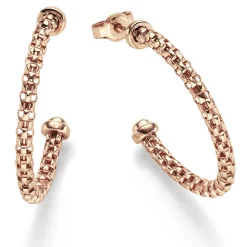 Paar Ohrringe Creolen 30x3mm Halbcreolen aus 585 Gold Rotgold Ohrschmuck