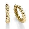 Paar Ohrringe Creolen 17x3mm Kordel-Muster aus 585 Gold Gelbgold glänzend