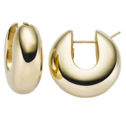 Paar Ohrringe Creolen 25x10mm Ohrschmuck aus 585 Gold Gelbgold Damen