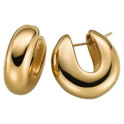 Paar Ohrringe Creolen 25x10mm Ohrschmuck aus 585 Gold Gelbgold Damen