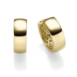 Paar Ohrringe Creolen 5x14,5mm Ohrschmuck aus 585 Gold Gelbgold glänzend flach