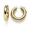 Paar Ohrringe Creolen 26,5x6mm Ohrschmuck aus 585 Gold Gelbgold rund glänzend