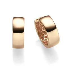 Paar Ohrringe Creolen 5x14,5mm Ohrschmuck aus 585 Gold Rotgold glänzend flach