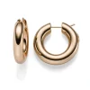 Paar Ohrringe Creolen 26,5x6mm Ohrschmuck aus 585 Gold Rotgold rund glänzend