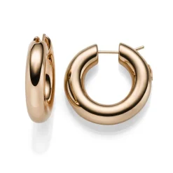 Paar Ohrringe Creolen 26,5x6mm Ohrschmuck aus 585 Gold Rotgold rund glänzend