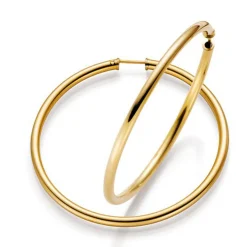 Paar Ohrringe Creolen 52x3mm rund 585 Gold Gelbgold Ohrschmuck Damen