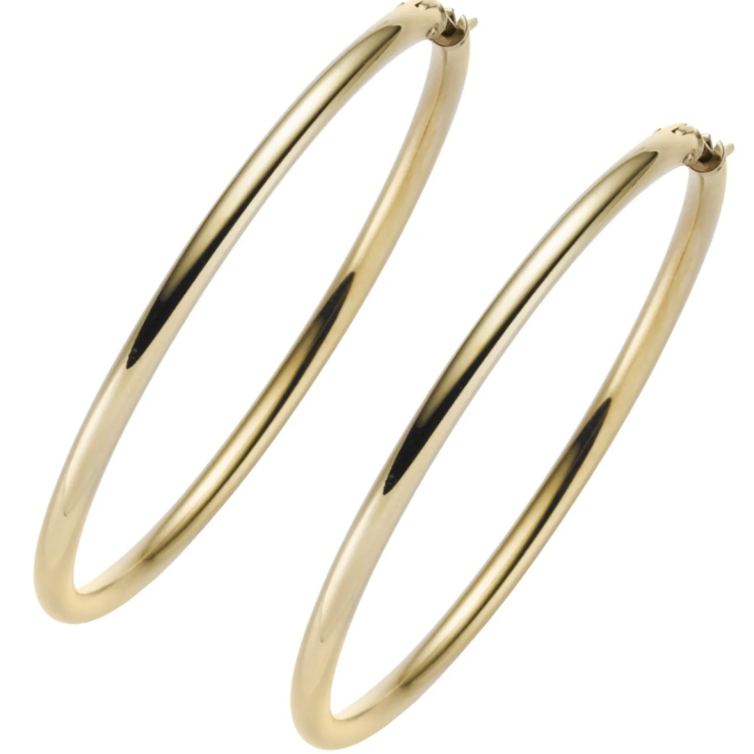 Paar Ohrringe Creolen 52x3mm rund 585 Gold Gelbgold Ohrschmuck Damen