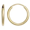 Paar Ohrringe 15mm Creolen aus 585 Gold Gelbgold rund dünn Ohrschmuck