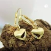 Paar Ohrringe Ohrhänger Herzen 21x7mm matt-glänzend Zirkonia 375 Gold Gelbgold