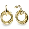 Paar Ohrringe Ohrhänger Hängerstecker Kreise 30x19,5mm 585 Gold Gelbgold