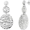 Paar Ohrringe Ohrhänger Ohrschmuck 44x21,2mm aus Edelstahl mit Struktur