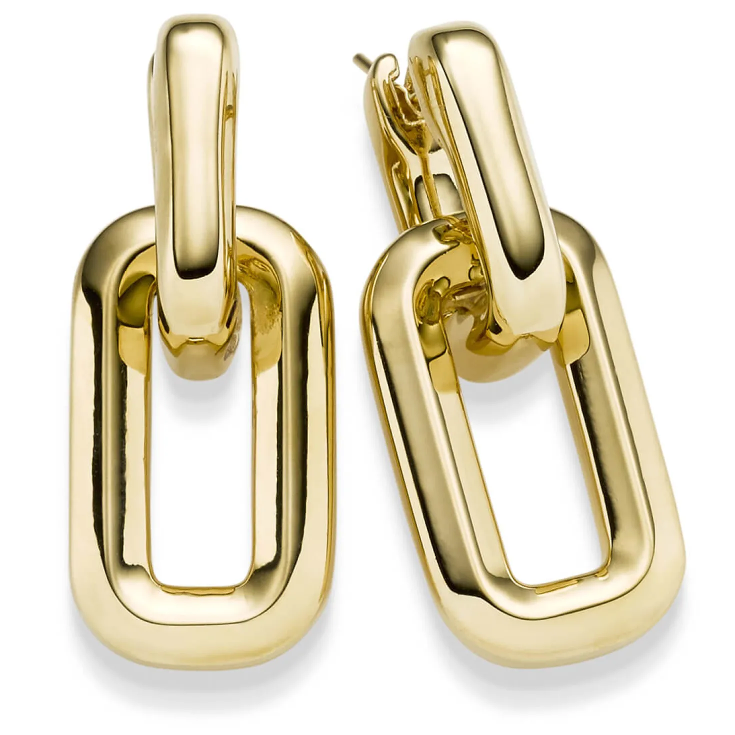 Paar Ohrringe Ohrhänger Ohrschmuck 43,5x17,5mm aus 585 Gold Gelbgold glänzend