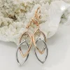 Paar Ohrringe Ohrhänger 43x10mm Brisur Spitz-Ovale 375 Gold Rotgold bicolor
