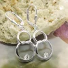Paar Ohrringe Ohrhänger 36x13mm Doppelkreis 8 Acht mit Zirkonia 925 Silber