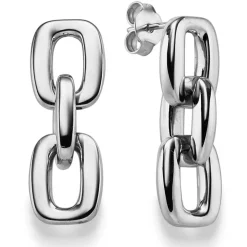 Paar Ohrringe Ohrhänger 27x9,3mm Ohrschmuck aus 585 Gold Weißgold glänzend