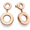Paar Ohrringe Ohrhänger 33x18mm Ohrschmuck Kreise 585 Gold Rotgold glänzend