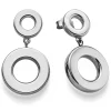Paar Ohrringe Ohrhänger 33x18mm Ohrschmuck Kreise 585 Gold Weißgold glänzend