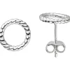 Paar Ohrringe Ohrstecker Kreise Ø 10,8mm aus 925 Silber glänzend rhodiniert
