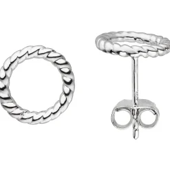 Paar Ohrringe Ohrstecker Kreise Ø 10,8mm aus 925 Silber glänzend rhodiniert