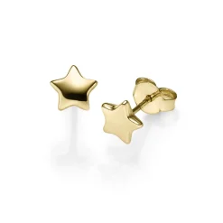 Paar Ohrringe Ohrstecker Sterne 7mm aus 585 Gold Gelbgold Ohrschmuck glänzend