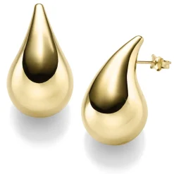 Paar Ohrringe Ohrstecker Tropfen 30x17mm aus 585 Gold Gelbgold glänzend