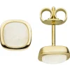 Paar Ohrstecker aus 585 Gold Gelbgold 2 Opale creme-weiß mit Schimmer Ohrringe