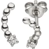 Paar Ohrstecker aus 925 Silber rhodiniert mit Zirkonia weiß Ohrschmuck für Damen