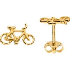 Paar Ohrstecker Fahrrad aus 333 Gold Gelbgold 6,2x9,4mm Ohrringe Ohrschmuck