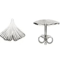 Paar Ohrstecker Ginkgo Ginkgoblätter 925 Silber mattiert Ohrringe 11,9x11,5mm