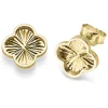 Paar Ohrstecker Kleeblatt Blumen 10,5mm Ohrschmuck 585 Gold Gelbgold schlicht