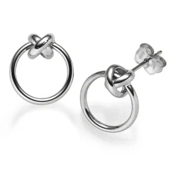 Paar Ohrstecker Knoten mit Ring Ø12,5mm aus 585 Weißgold Ohrringe Ohrschmuck